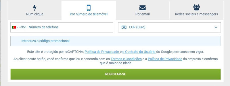 1xbet registro por numero de telemovel